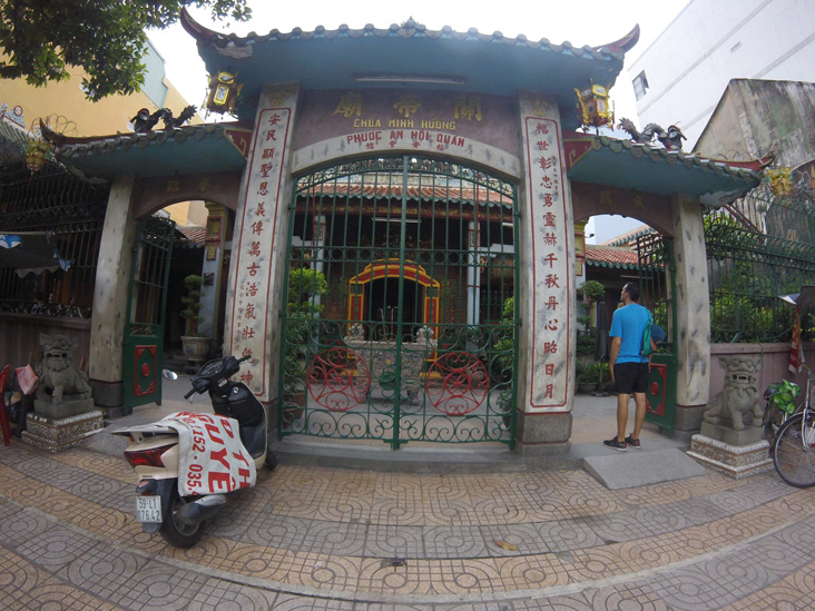 visiting a temple in saigon