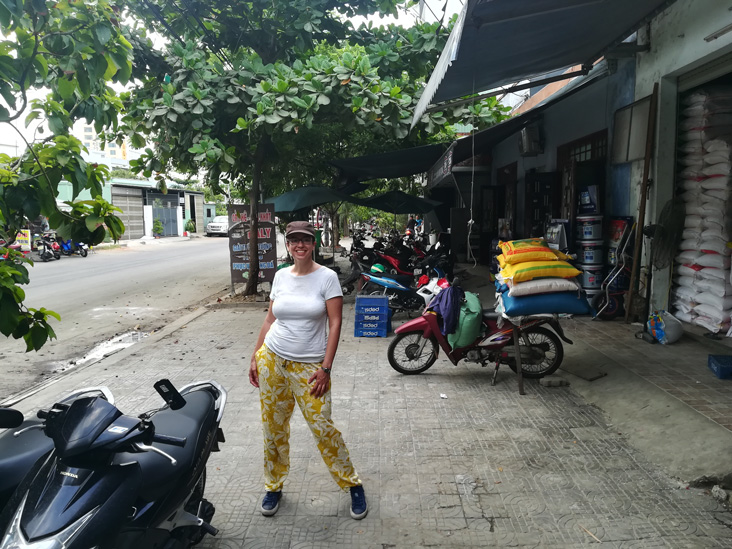 In Da Nang, Vietnam, the sidewalks are use to park motorbikes not to walk