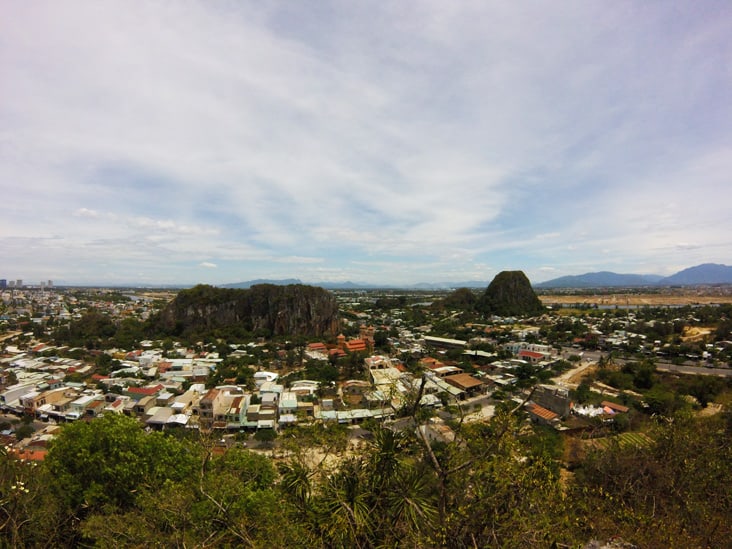 view of da nang city from the marble mountains