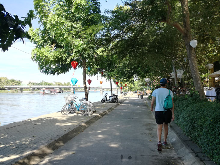 walking around hoi an next to the river