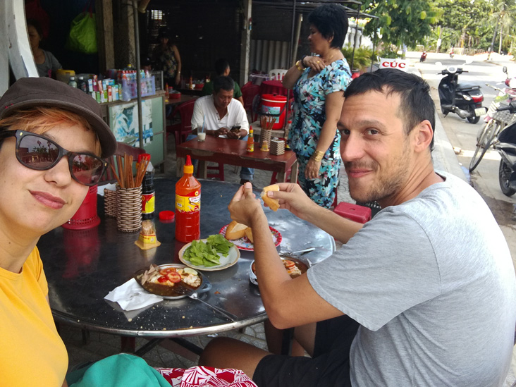 tasting some traditional dish in vietnam hoi an