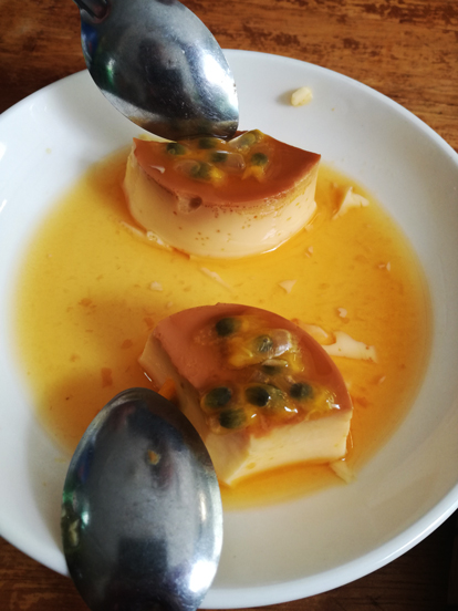 maracuya flan in a vey nice restaurant in hue