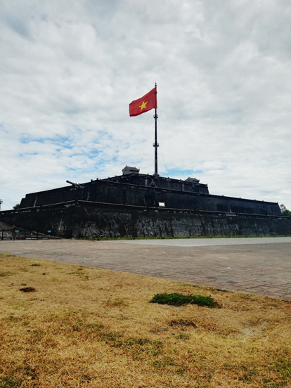 imperial citadel in hue with the vietnam flag