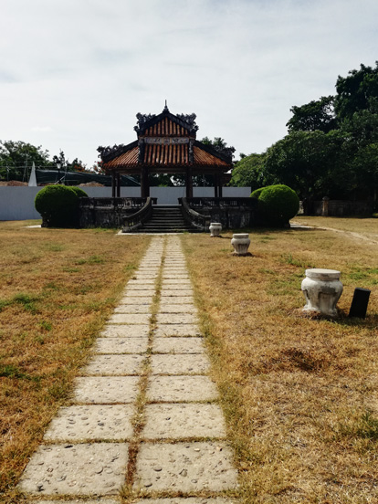 nice architecture inside imperial citadel in hue vietnam