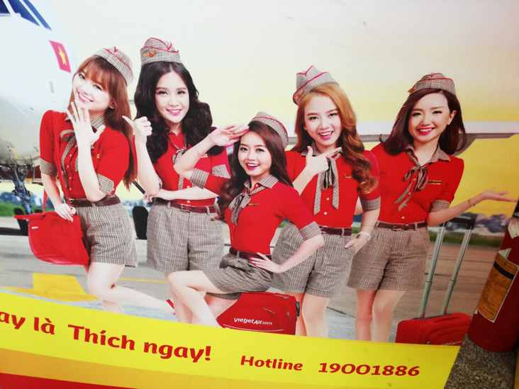 Banner of vietjet air with funny people