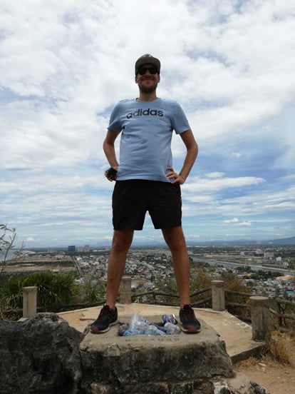 the top of the marble mountain in da nang with an amazing view