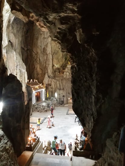 one of the caves where is a sanctuary in marble mountains in da nang