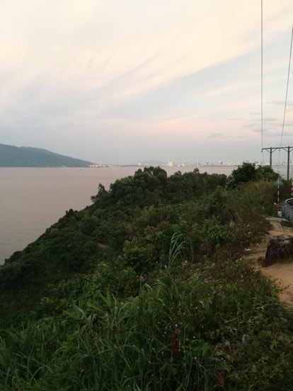 view from the hai van pass in a cloudy day in vietnam