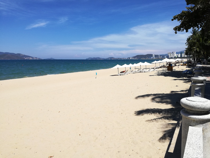 a nice beach and sand in nha trang vietnam