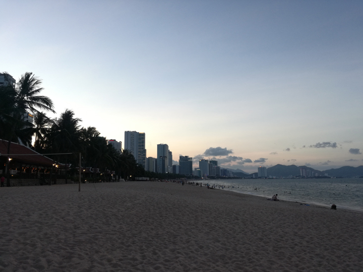 sunset in nha trang beach