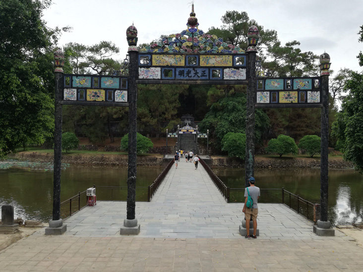 nice bridge inside of Minh Mang tomb in hue vietnam