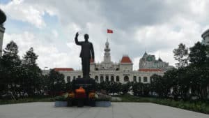 ho chi minh statue in saigon city