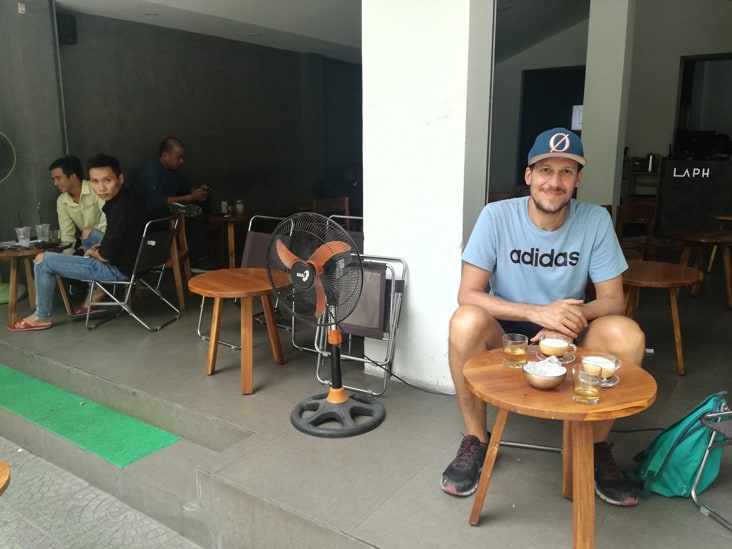 traditional local coffe shop in hue vietnam where locals goes