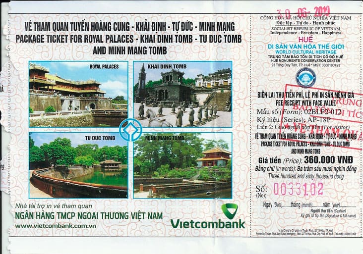 Combined Ticket to Visit The Imperial City & Tombs in Hue