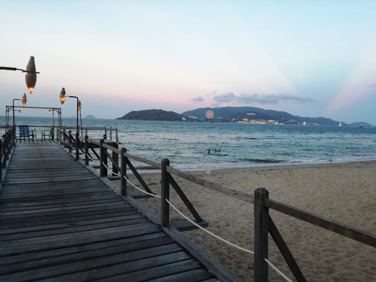 the beach is a highlight in nha trang and lot of tourist people visit it everyday